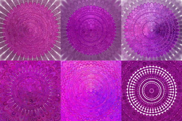 6 Purple Floral Mandala Backgrounds