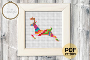 Deer Running Cross Stitch Pattern