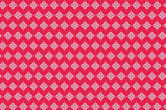 Digital Paper Red White Pattern