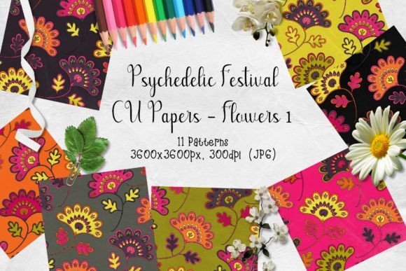 Psychedelic Festival CU Papers - Flowers 1