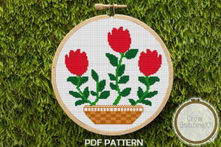 Rose Flower Pot Cross Stitch