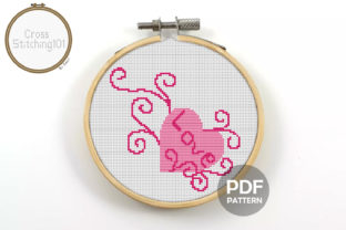 Valentines Heart Modern Cross Stitch Pattern - Instant Download PDF